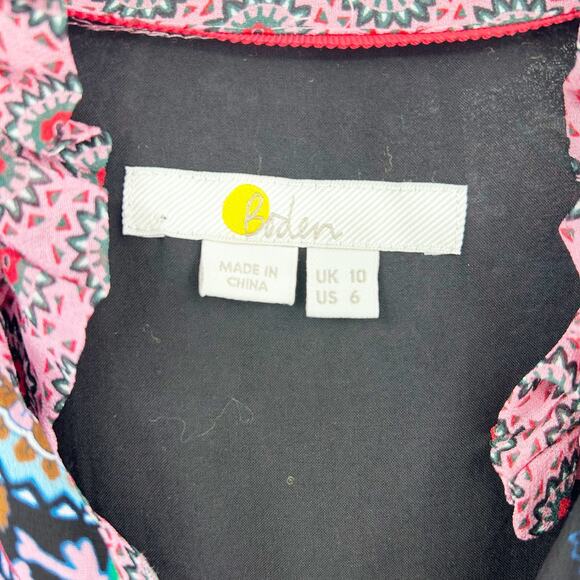 Boden Black Frill Tiered Maxi Dress Cottagecore Prairie Modest Womens Sz 6 - Picture 7 of 13